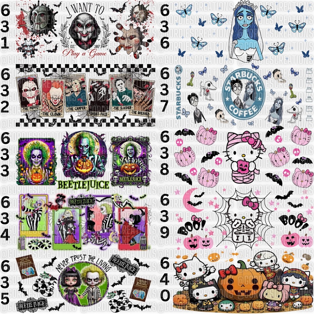 Halloween UV DTF 16 oz Cup Wrap